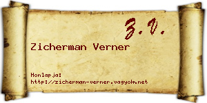 Zicherman Verner névjegykártya